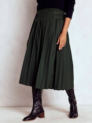 Boden Green Josephine Kilt Midi Skirt - Image 4 of 6