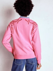 Boden Pink Emi Embroidered Sweatshirt - Image 2 of 5