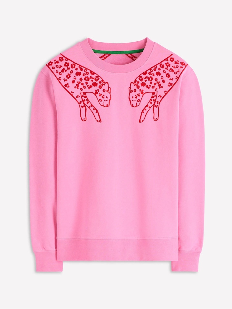 Boden Pink Emi Embroidered Sweatshirt - Image 5 of 5