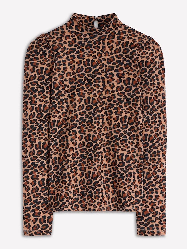 Boden Brown Puff Sleeve Jersey Top - Image 5 of 5 Boden Brown Puff Sleeve Jersey Top - Image 5 of 5