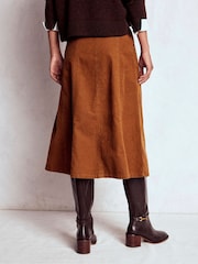Boden Brown Joy Cord Midi Skirt - Image 3 of 5