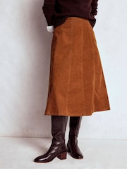 Boden Brown Joy Cord Midi Skirt - Image 4 of 5