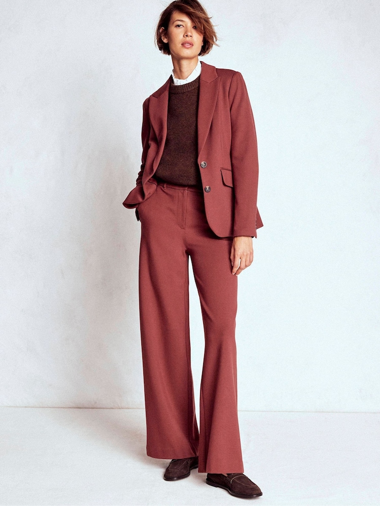 Boden Brown Marylebone Ponte Blazer - Image 1 of 6 Boden Brown Marylebone Ponte Blazer - Image 1 of 6