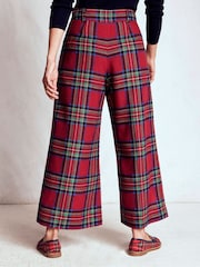 Boden Red Pleated Wool Culottes - Image 3 of 5