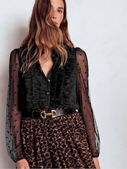 Boden Frilled Tulle Blouse - Imagem 4 de 5