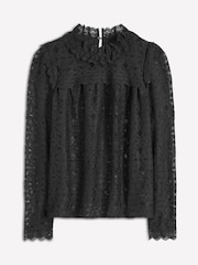 Boden Black Lace Trim Detail Top - Image 6 of 6
