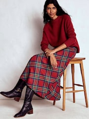 Boden Red Hayley Wool Midi Skirt - Image 1 of 6