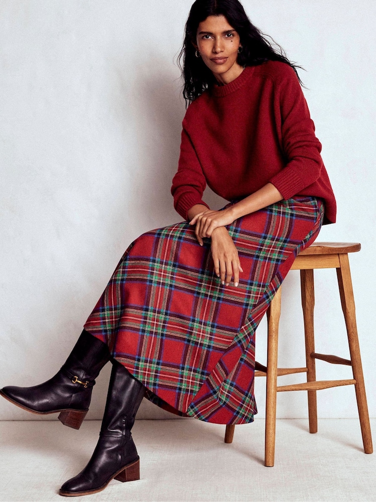 Boden Red Hayley Wool Midi Skirt - Image 1 of 6