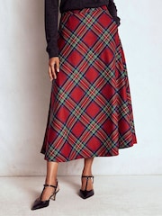 Boden Red Hayley Wool Midi Skirt - Image 2 of 6
