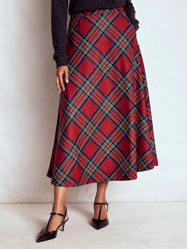 Boden Red Hayley Wool Midi Skirt - Image 2 of 6