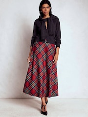 Boden Red Hayley Wool Midi Skirt - Image 4 of 6