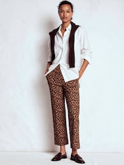 Boden Brown Smart 7/8 Trousers - Image 1 of 5