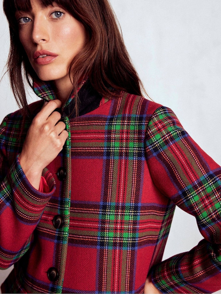 Boden Red Edinburgh Swing Coat - Image 2 of 5 Boden Red Edinburgh Swing Coat - Image 2 of 5