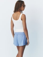 エクリュ ホワイト - self.ノースリーブリブ編みスクープネックボディスーツ - 画像 2 / 9