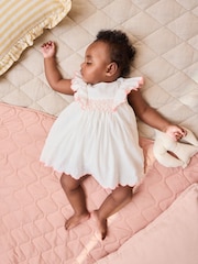 White Woven Baby Dress and Knickers Set 2 Piece (0mths-2yrs) - Image 1 of 2