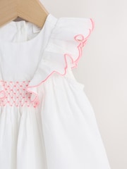 Nyeupe - Woven Baby Dress and Knickers Set 2 Piece (0mths-2yrs) - Picha 5 kati ya 11