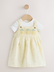 Yellow Lemon Crochet Pinafore And Bodysuit 2 Piece Set (0mths-2yrs) - Image 3 of 11