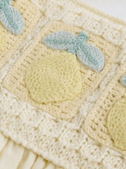 Yellow Lemon Crochet Pinafore And Bodysuit 2 Piece Set (0mths-2yrs) - Image 8 of 11