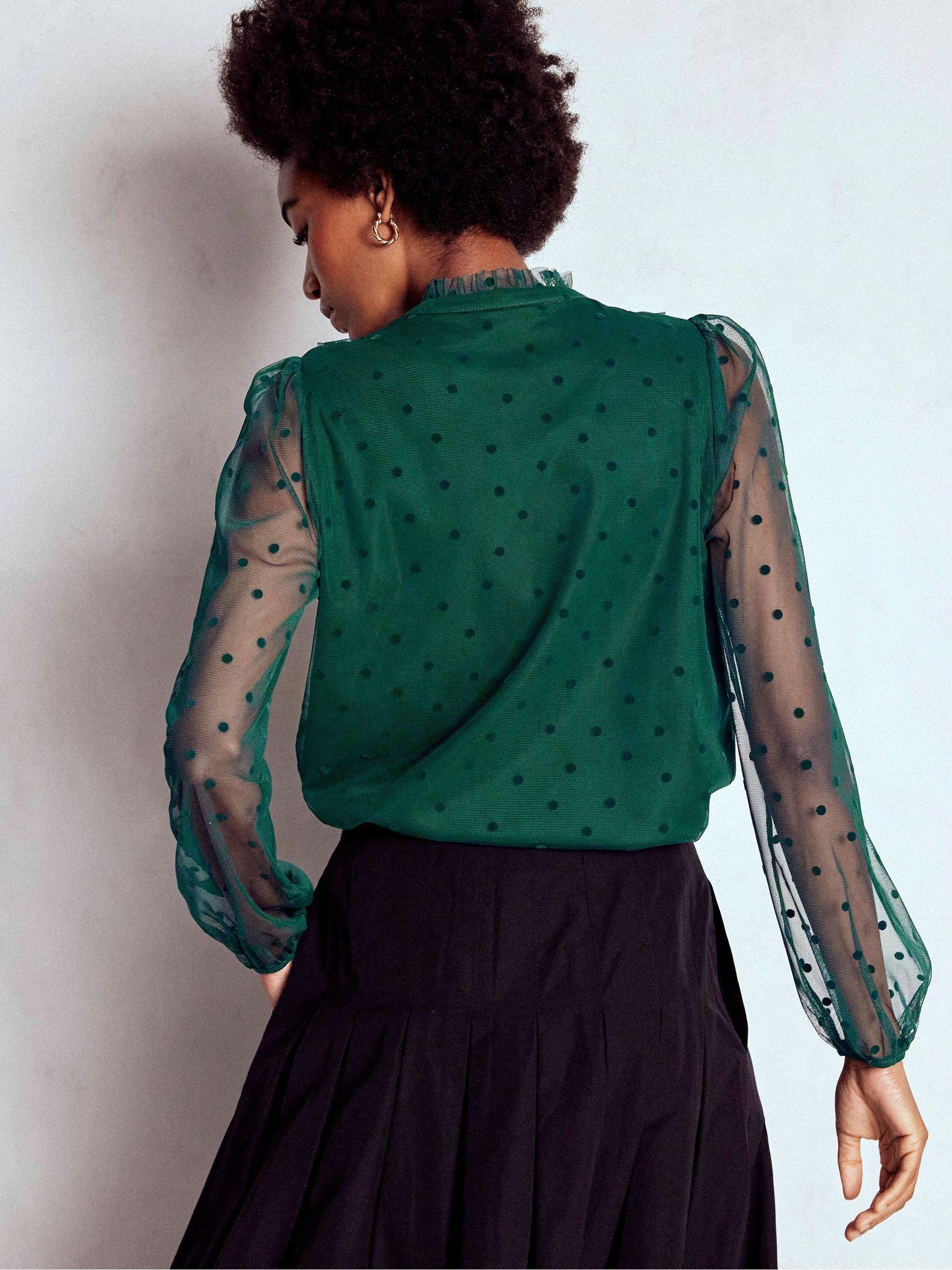 Buy Boden Green Frilled Tulle Blouse from Next USA