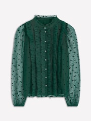 Boden Green Frilled Tulle Blouse - Image 5 of 5
