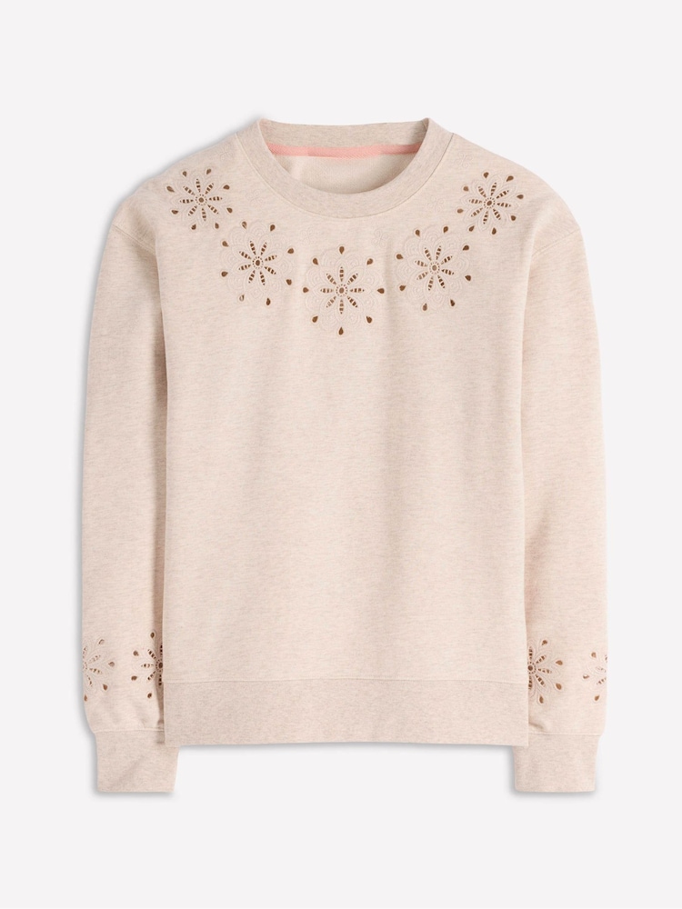 Boden Cream Emi Cutwork Sweatshirt - Image 5 of 5 Boden Cream Emi Cutwork Sweatshirt - Image 5 of 5