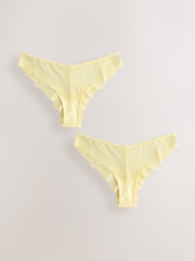 Yellow Brazilian Lace Knickers 2 Pack - Image 6 of 10