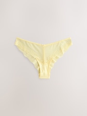 Yellow Brazilian Lace Knickers 2 Pack - Image 8 of 10