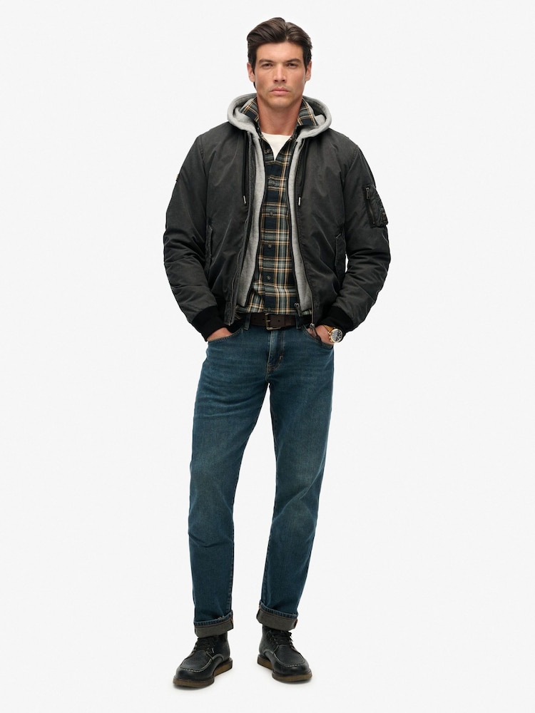 Superdry Grey Military MA1 Bomber Jacket - Image 1 of 5