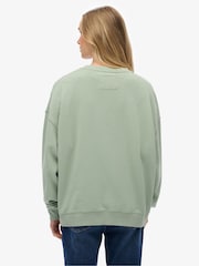 Superdry Green Athletic Essentials Relaxed Crew Sweattop - Image 2 of 5