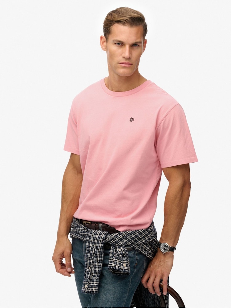 Superdry Pink Essentials Relaxed T-Shirt - Image 1 of 5