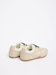 Friends Like These White Faux Suede Double Lace Gum Sole Casual Trainers - Image 4 of 4