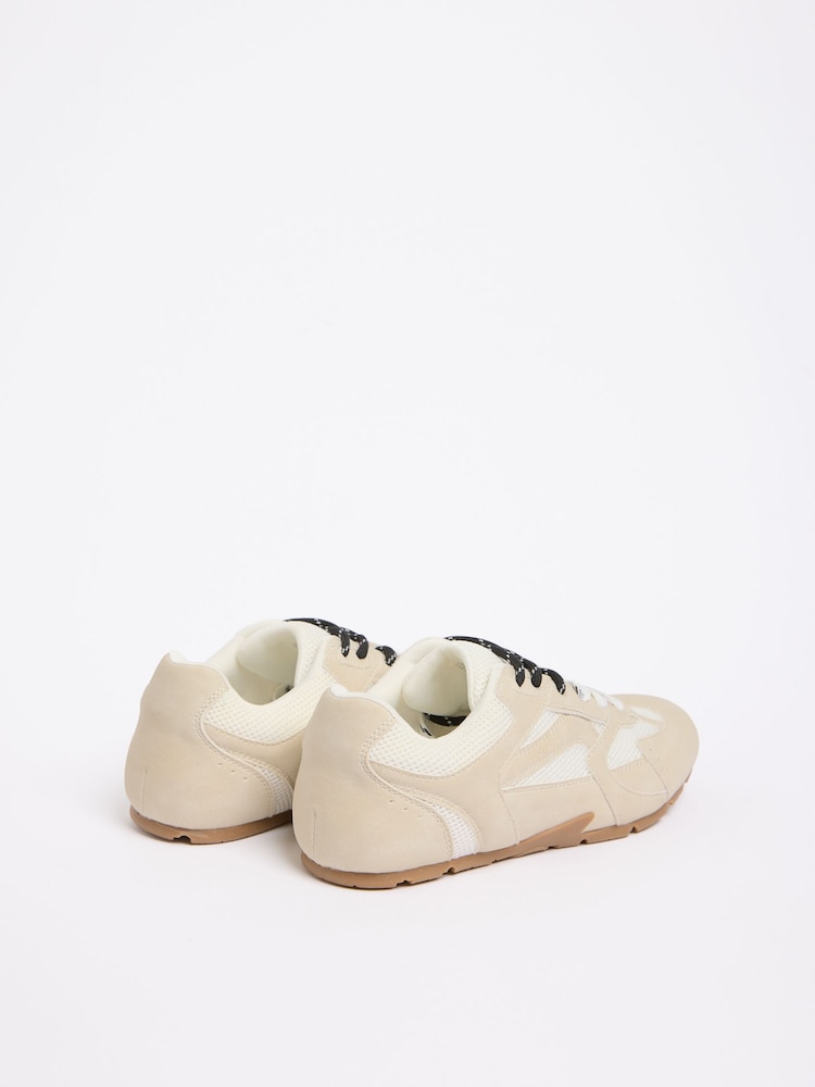 Friends Like These White Faux Suede Double Lace Gum Sole Casual Trainers - Image 4 of 4