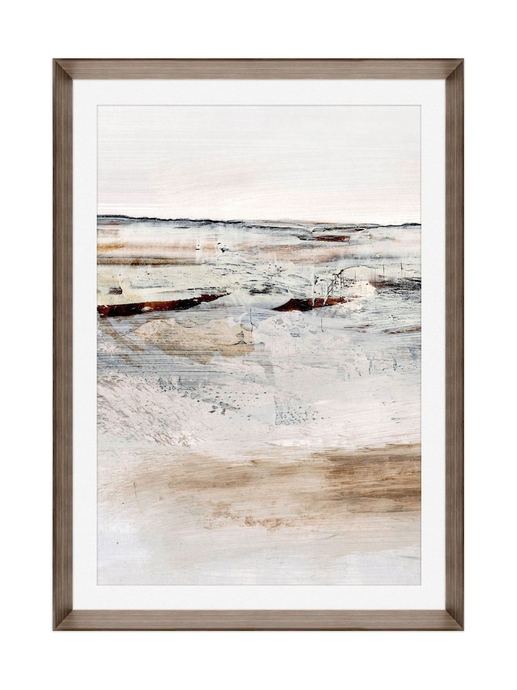 Brookpace Lascelles Natural Brown Hand Made in UK 'August I' Abstract Wall Art in a Walnut Wood Aesthetic Frame 50 x 70cm - Image 2 of 4