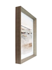Brookpace Lascelles Natural Brown Hand Made in UK 'August I' Abstract Wall Art in a Walnut Wood Aesthetic Frame 50 x 70cm - Image 3 of 4