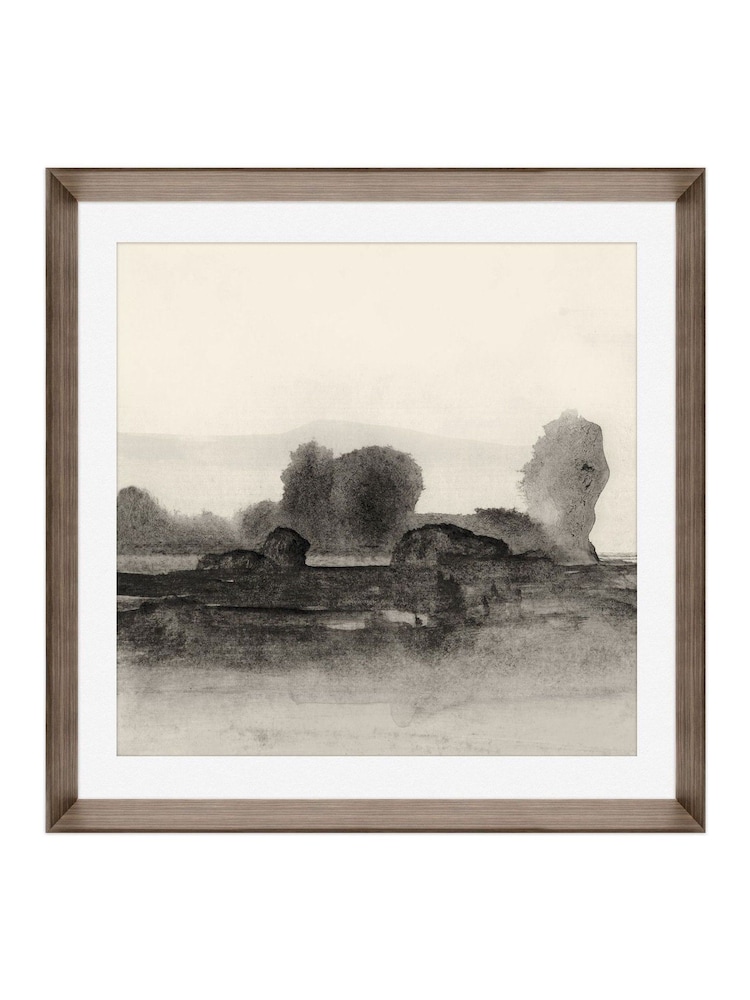 Brookpace Lascelles Natural Brown Hand Made in UK 'Land I' Abstract Wall Art in a Walnut Wood Aesthetic Frame 50 x 50cm - Image 2 of 4 Brookpace Lascelles Natural Brown Hand Made in UK 'Land I' Abstract Wall Art in a Walnut Wood Aesthetic Frame 50 x 50cm - Image 2 of 4