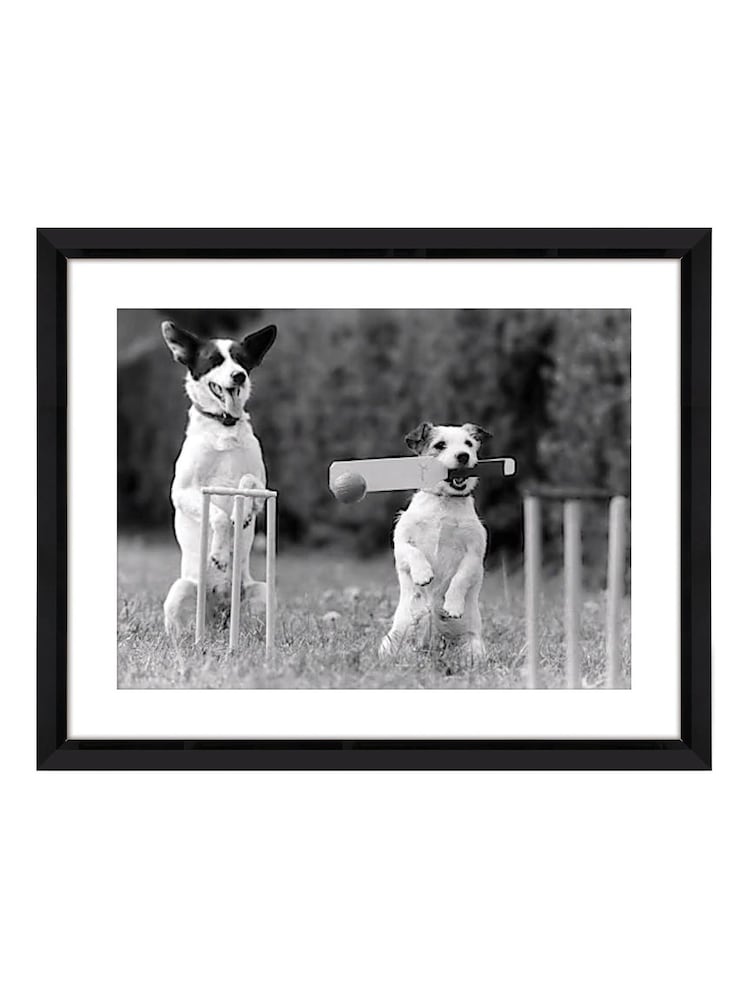 Brookpace Lascelles BlackWhite Hand made in UK 'Cricket in the Park' Wall Art in A Stylish Gloss Finish Studio Frame  50 X 40cm - Image 2 of 4