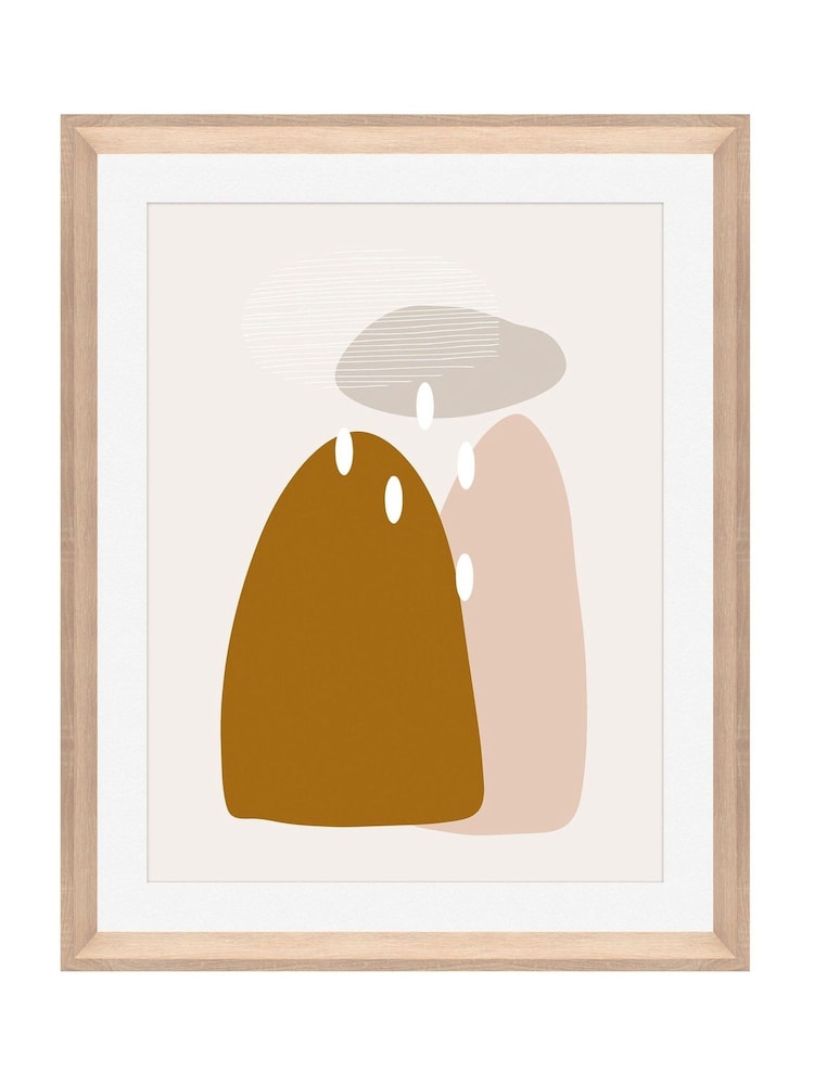 Brookpace Lascelles Natural Hand Made in UK 'Spring Showers' Abstract Scandi Wall Art in a Wood Aesthetic Frame 40 x 50cm - Image 2 of 4