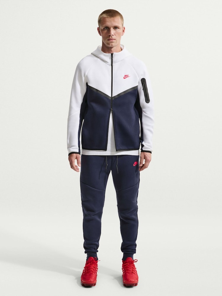 Nike White Tech Fleece Full-Zip Windrunner Hoodie - Image 1 of 6 Nike White Tech Fleece Full-Zip Windrunner Hoodie - Image 1 of 6