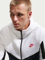 Nike White Tech Fleece Full-Zip Windrunner Hoodie - Image 3 of 6