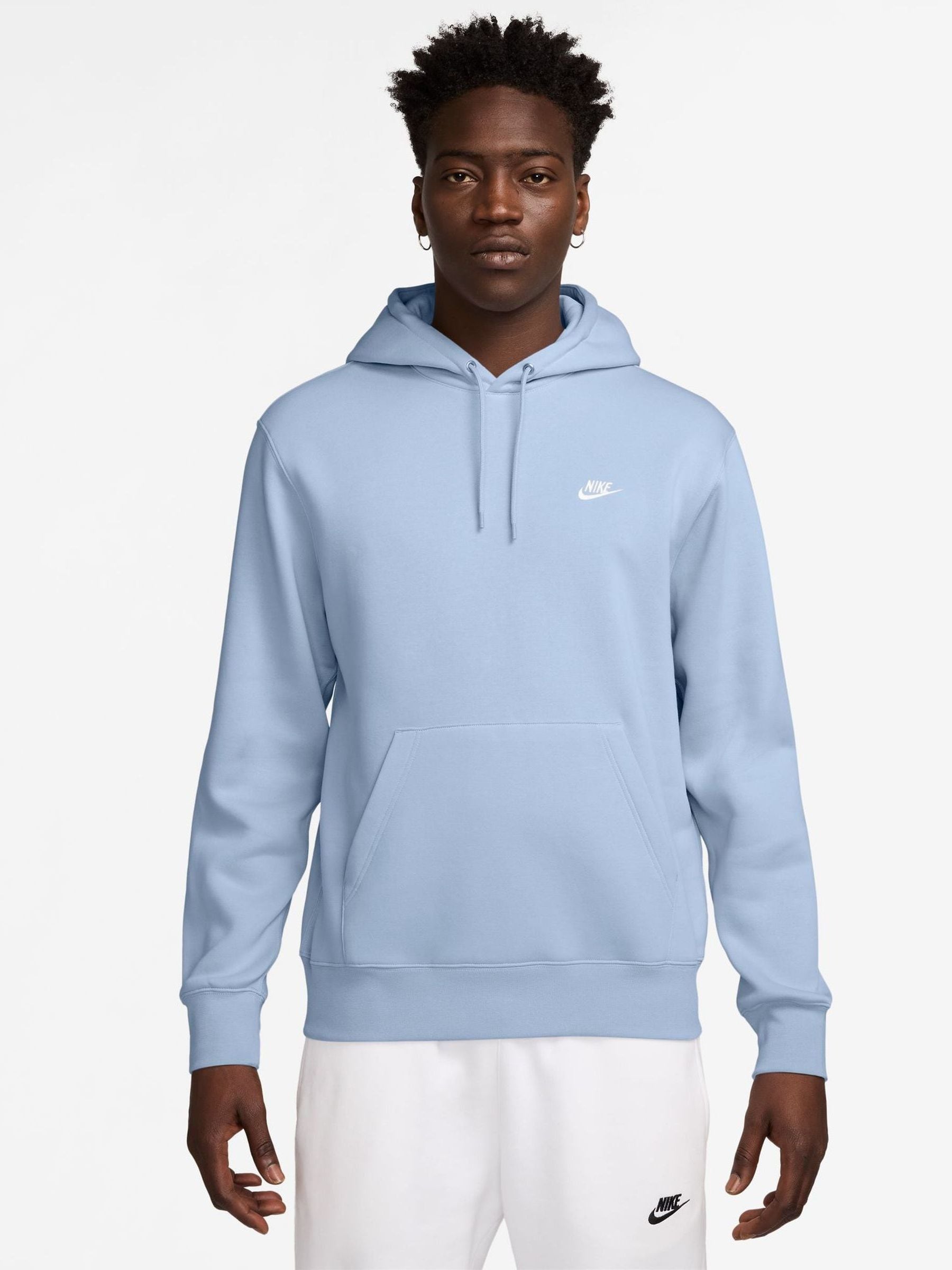 nike hoodie blue and white