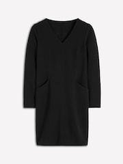 Boden Black Petite Ellen V-Neck Ottoman Dress - Image 5 of 5