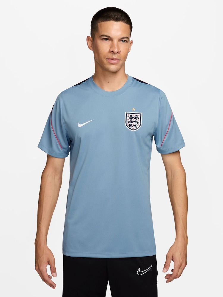 Nike Work Blue England Strike Football T-Shirt - Image 1 of 3 Nike Work Blue England Strike Football T-Shirt - Image 1 of 3