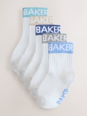 White with Tonal Cuff - Pachet de 5 șosete pentru bebeluși Baker by Ted Baker - Imaginea 1 din 6