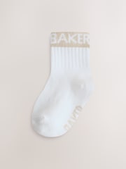 White with Tonal Cuff - Pachet de 5 șosete pentru bebeluși Baker by Ted Baker - Imaginea 5 din 6