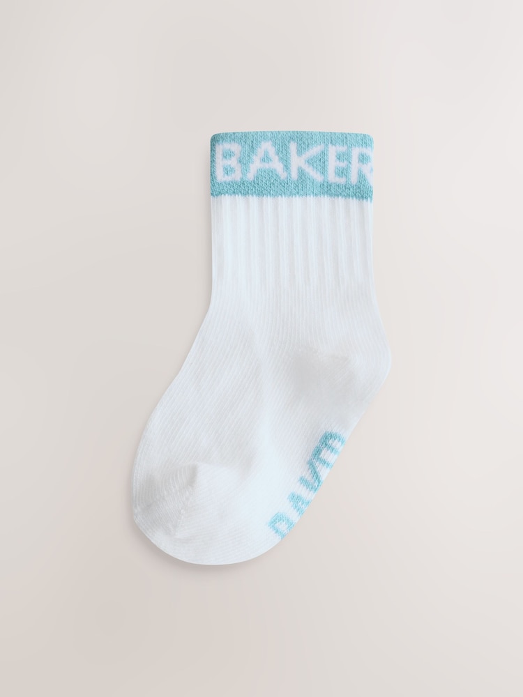 White with Tonal Cuff - Pachet de 5 șosete pentru bebeluși Baker by Ted Baker - Imaginea 6 din 6