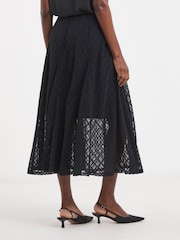 JD Williams Black Lace Godet Maxi Skirt - Image 2 of 5