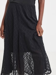JD Williams Black Lace Godet Maxi Skirt - Image 3 of 5