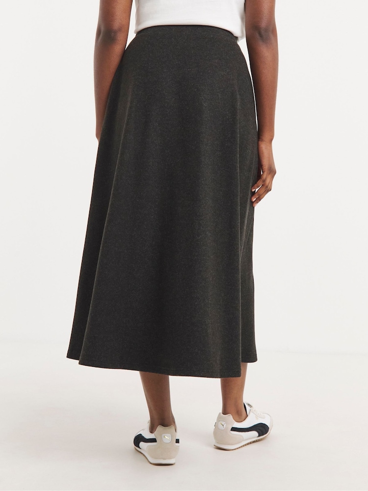 JD Williams Grey Wool Look Full Maxi Skirt - Image 2 of 4
