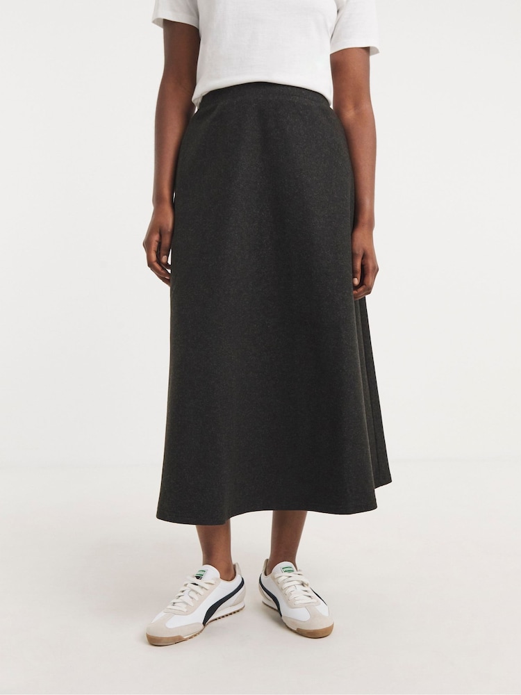 JD Williams Grey Wool Look Full Maxi Skirt - Image 4 of 4