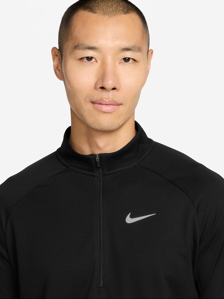 Nike Black Miler Dri-FIT Half Zip Running Top - Image 3 of 3 Nike Black Miler Dri-FIT Half Zip Running Top - Image 3 of 3